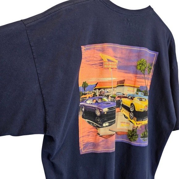 IN-N-Out Burger Food California Men's Blue Short Sleeve Graphic T-shirt Size XXL - Picture 3 of 9